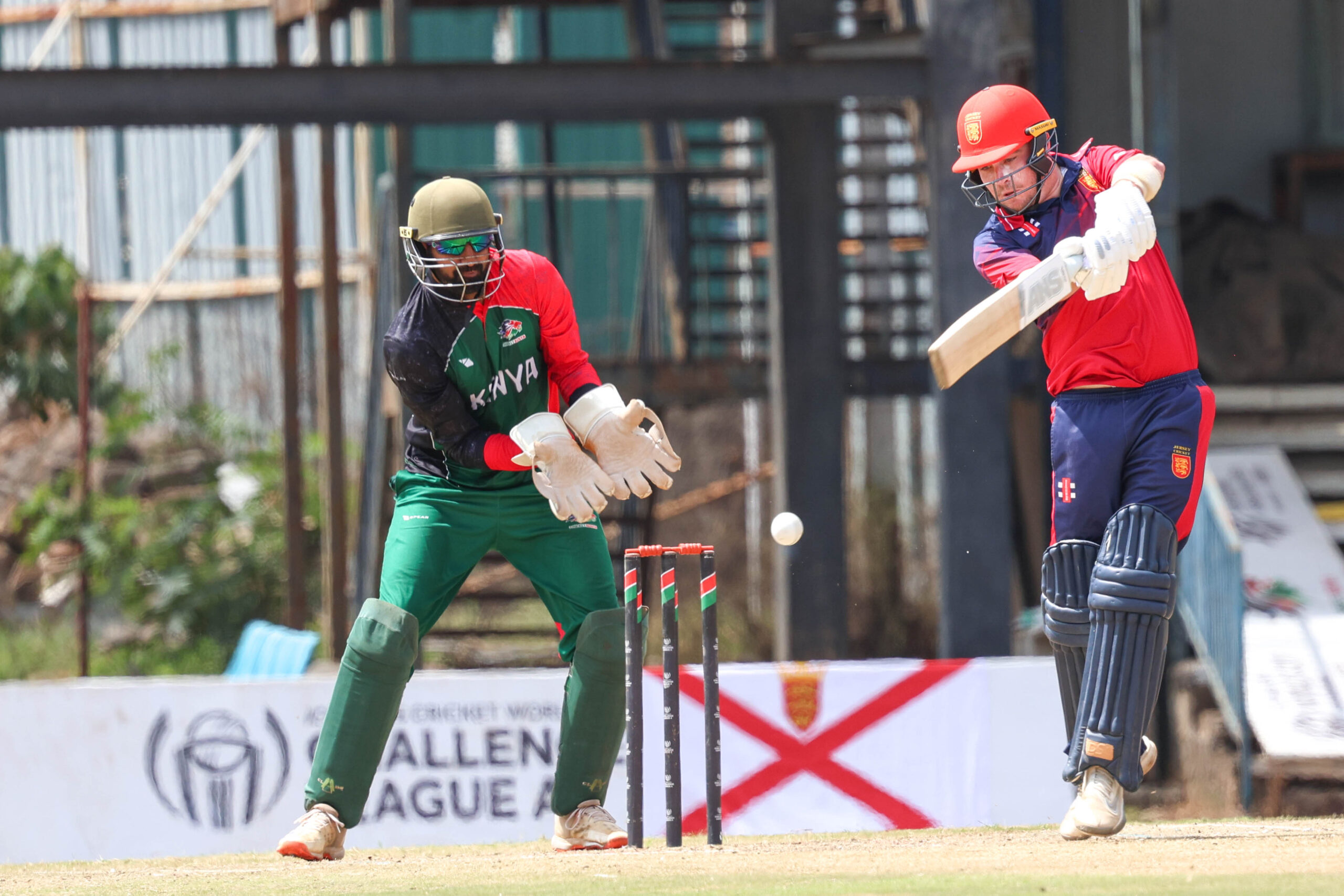 Kenya faces Jersey during the ICC CWC Challenge League A in Nairobi
